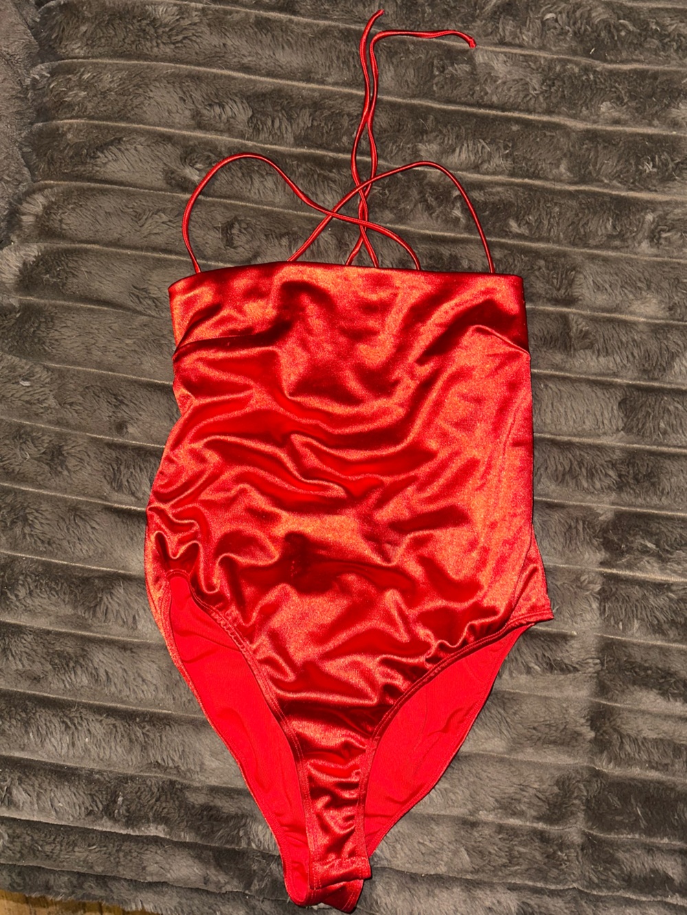 Princess Polly Red Satin Cami Bodysuit